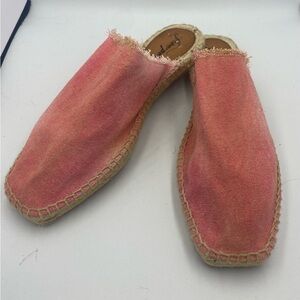 Free People Seaside Denim Mules - Pink